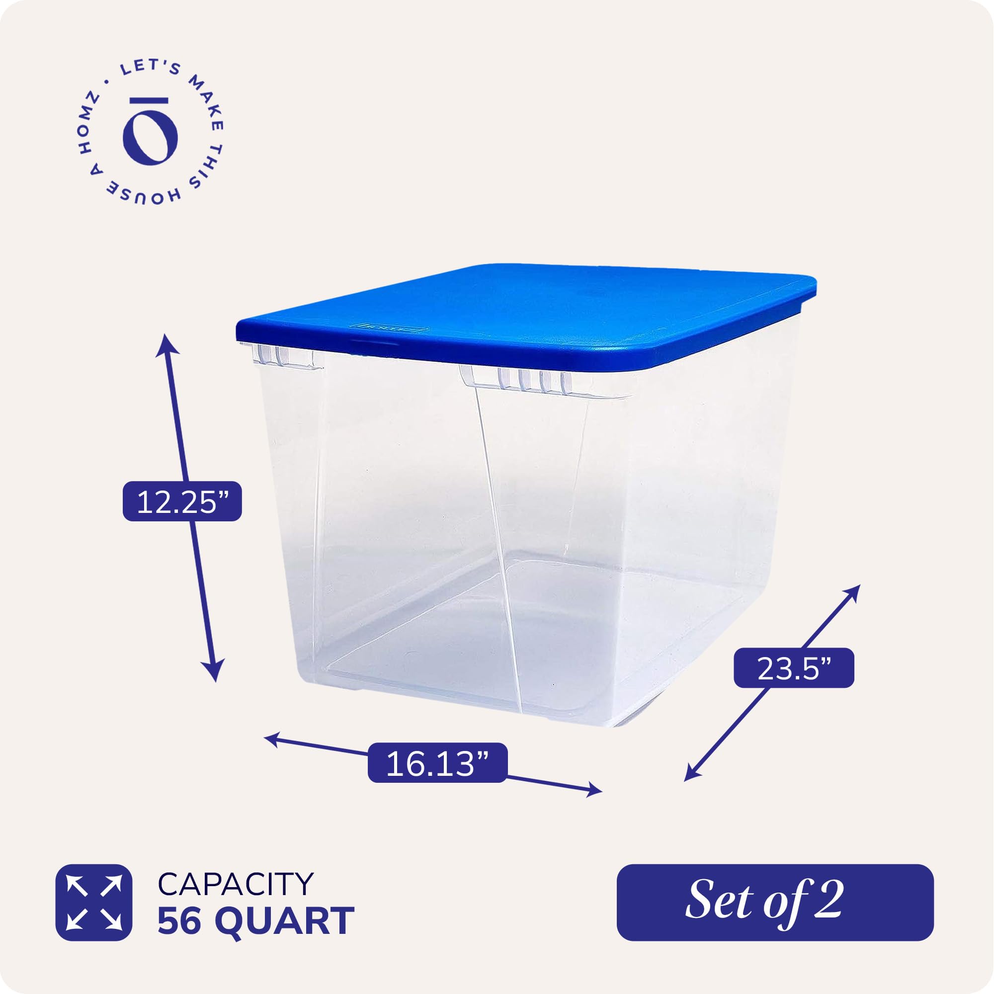 Amazon.com - HOMZ 2-Pack Snaplock, Large Clear Plastic Storage